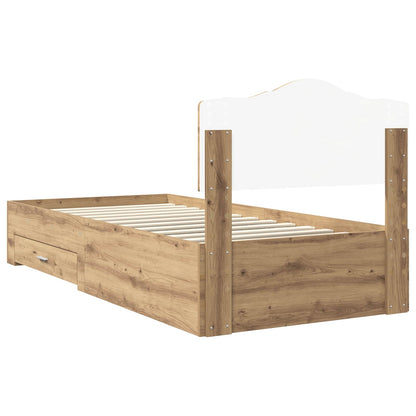 Bed Frame with Drawer Artisan Oak 100 x 200 cm Engineered Wood
