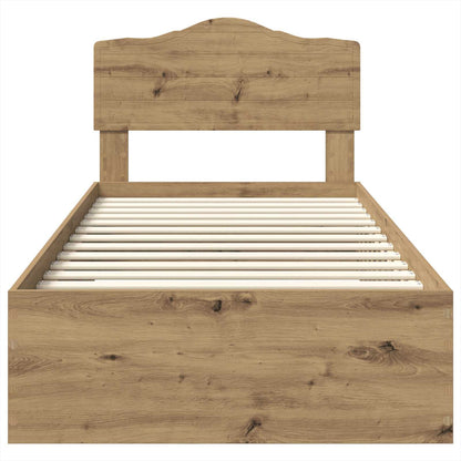 Bed Frame with Drawer Artisan Oak 100 x 200 cm Engineered Wood