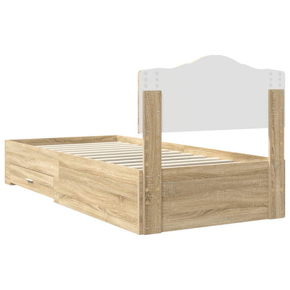 Bed Frame with Headboard Sonoma Oak 90 x 200 cm Engineered Wood