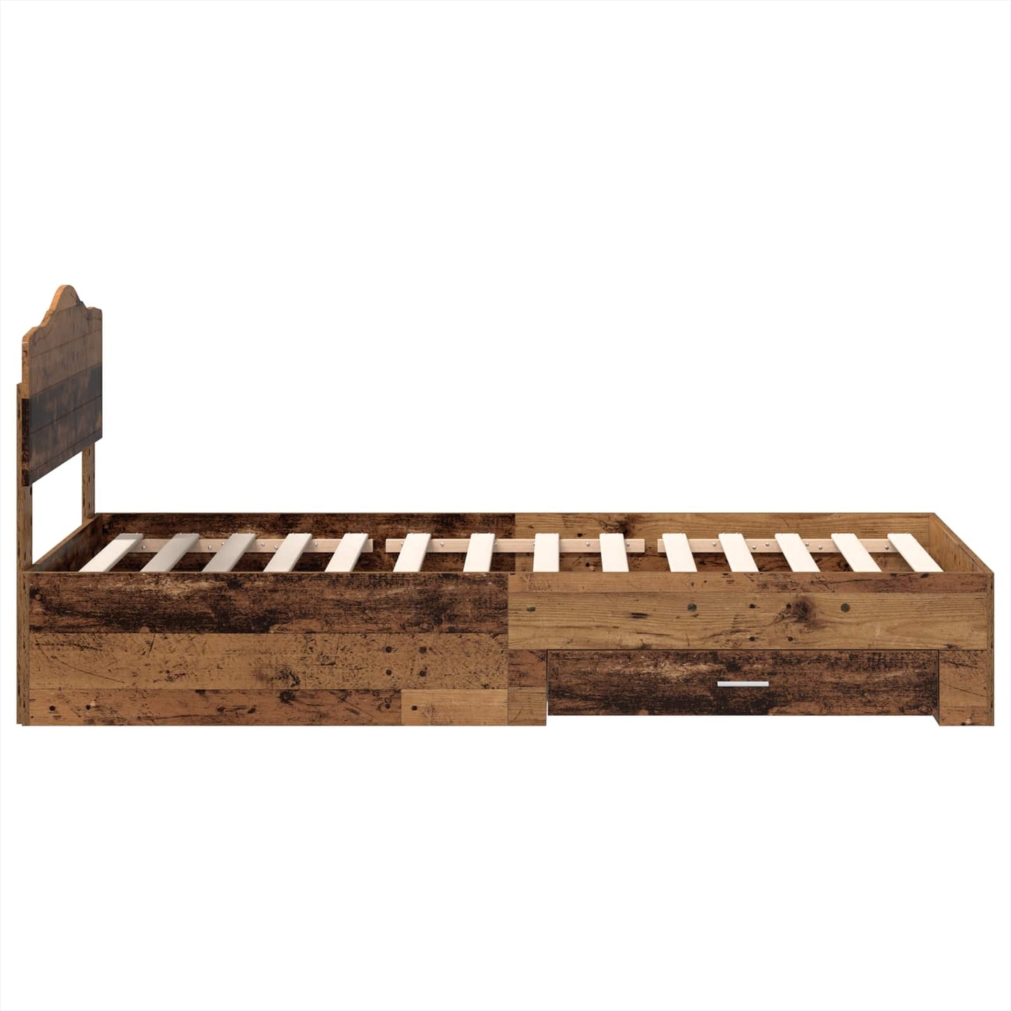 Bed Frame with Headboard Old Wood 90 x 200 cm Engineered Wood