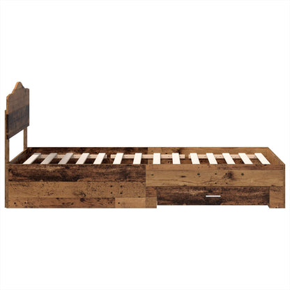 Bed Frame with Headboard Old Wood 90 x 200 cm Engineered Wood