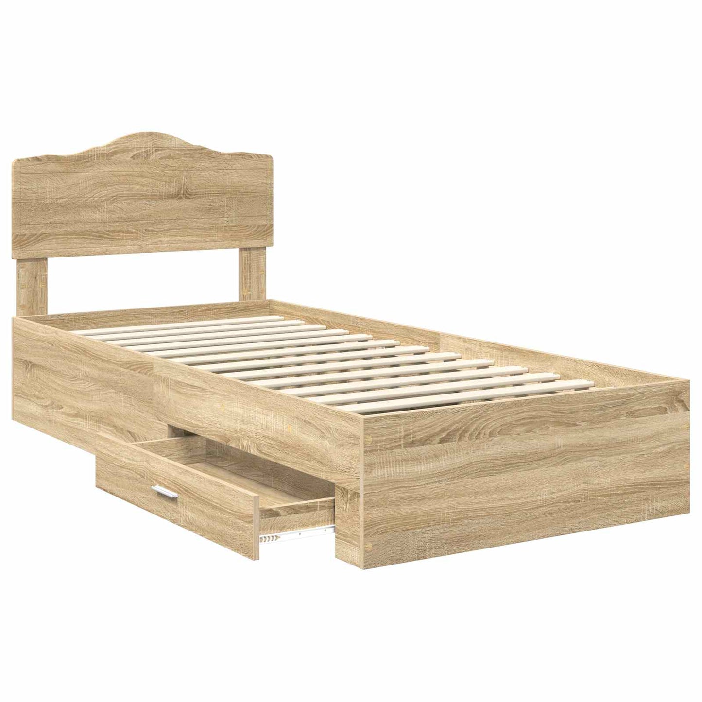 Bed Frame with Headboard Sonoma Oak 90 x 190 cm Engineered Wood