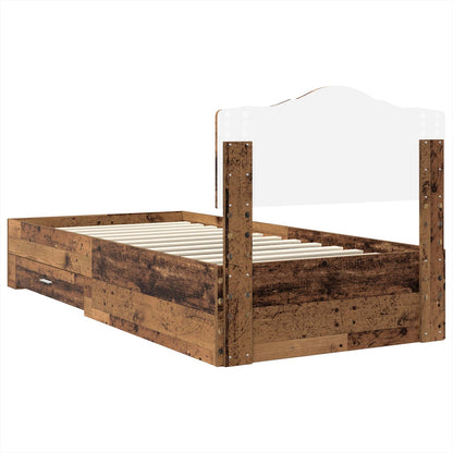 Bed Frame with Headboard Old Wood 90 x 190 cm Engineered Wood