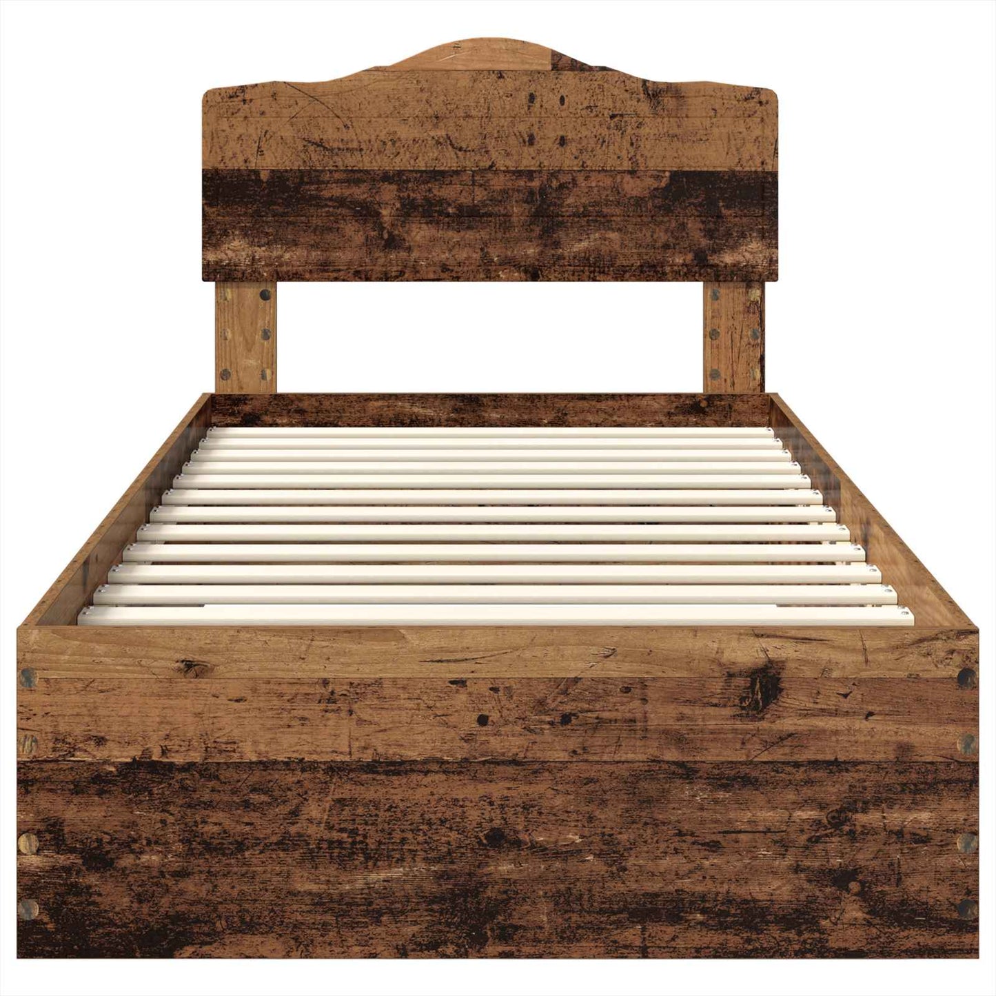 Bed Frame with Headboard Old Wood 90 x 190 cm Engineered Wood