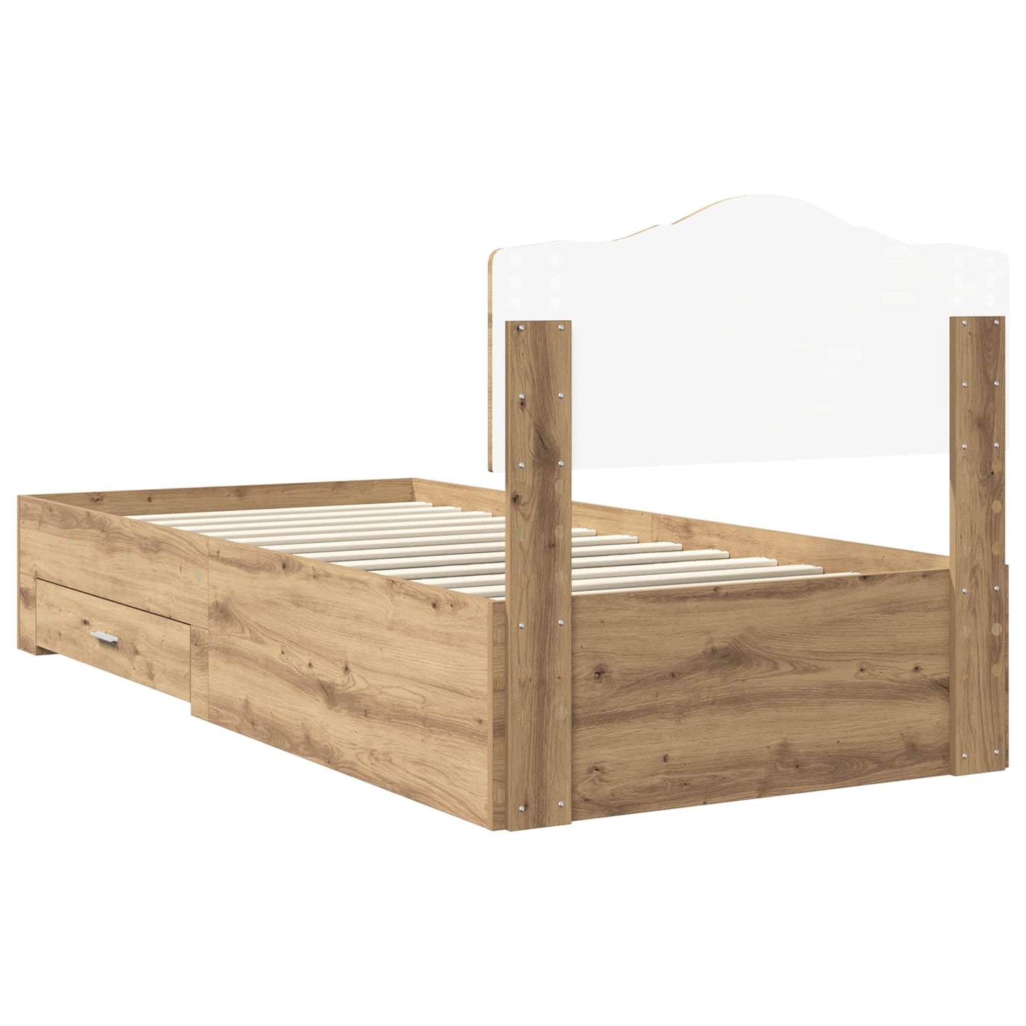 Bed Frame with Drawer Artisan Oak 90 x 190 cm Engineered Wood