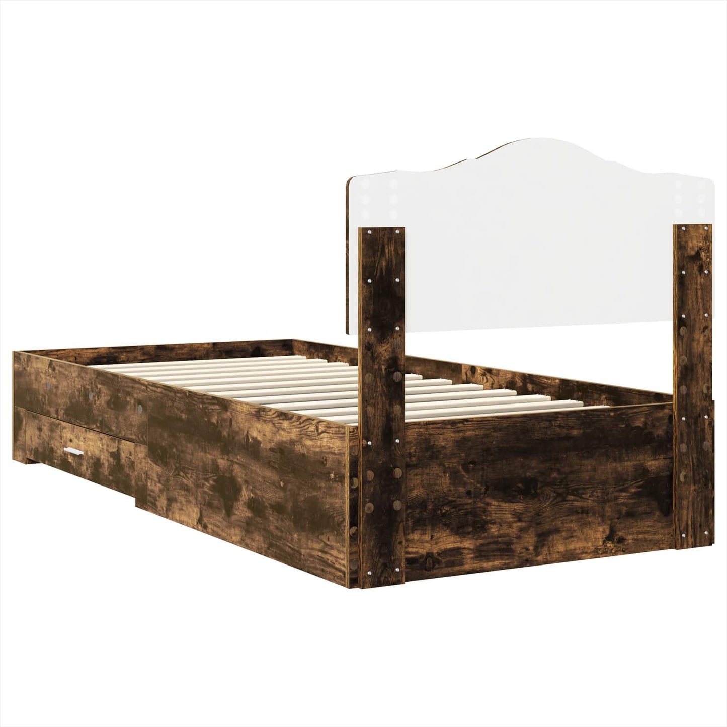 Bed Frame with Headboard Smoked Oak 70 x 190 cm Engineered Wood
