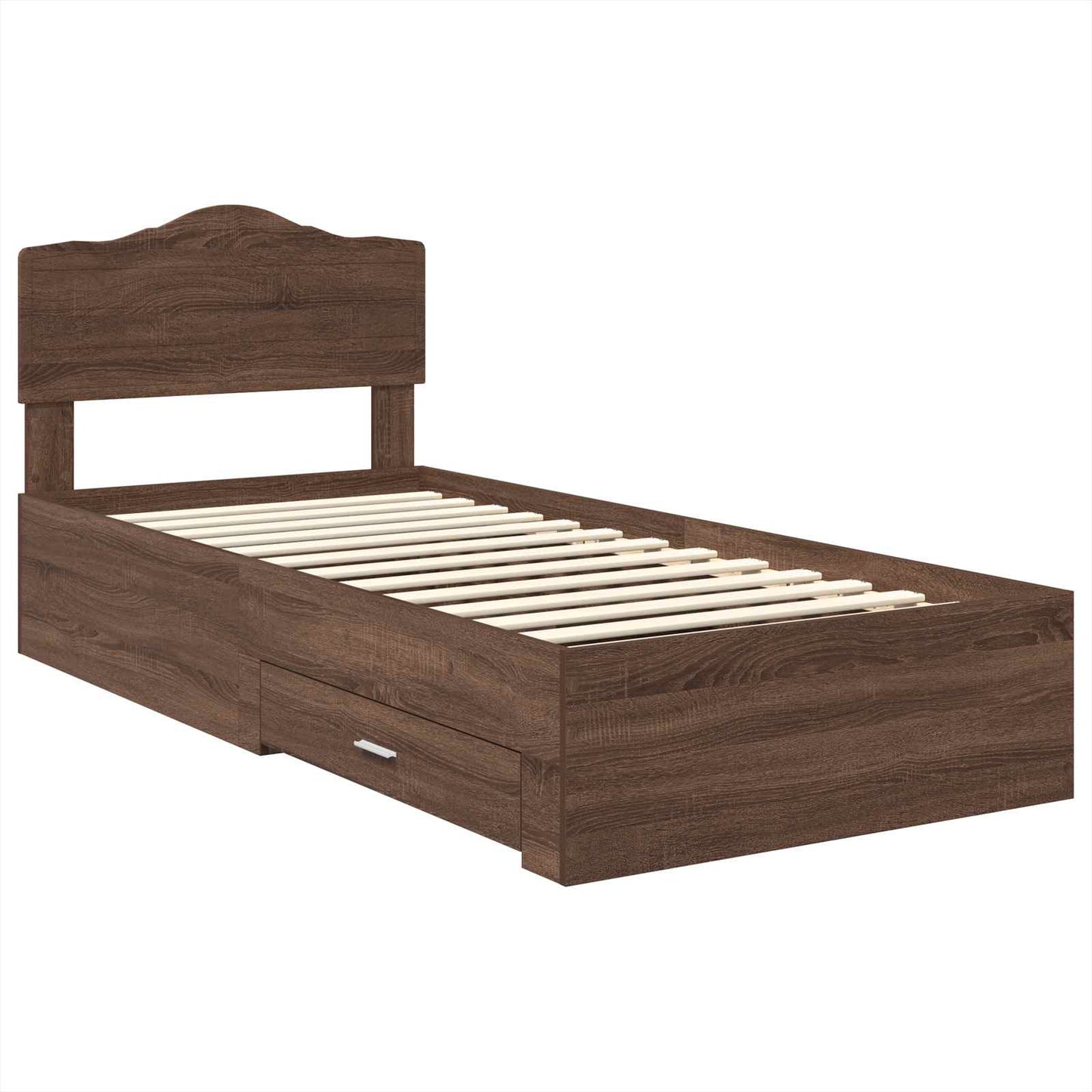 Bed Frame with Headboard Brown Oak 70 x 190 cm Engineered Wood