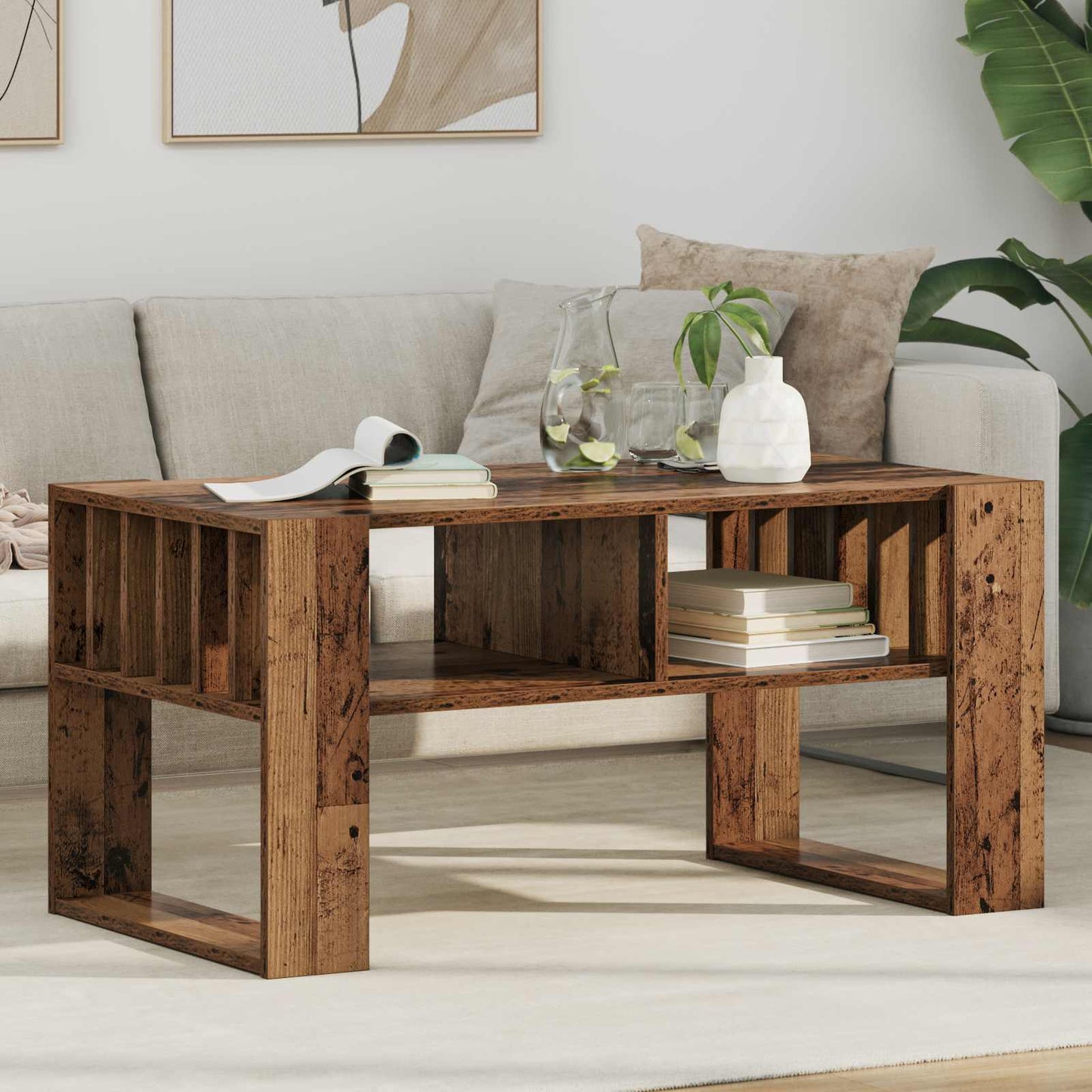 Coffee Table Old Wood 92 x 49.5 x 45 cm Engineered Wood