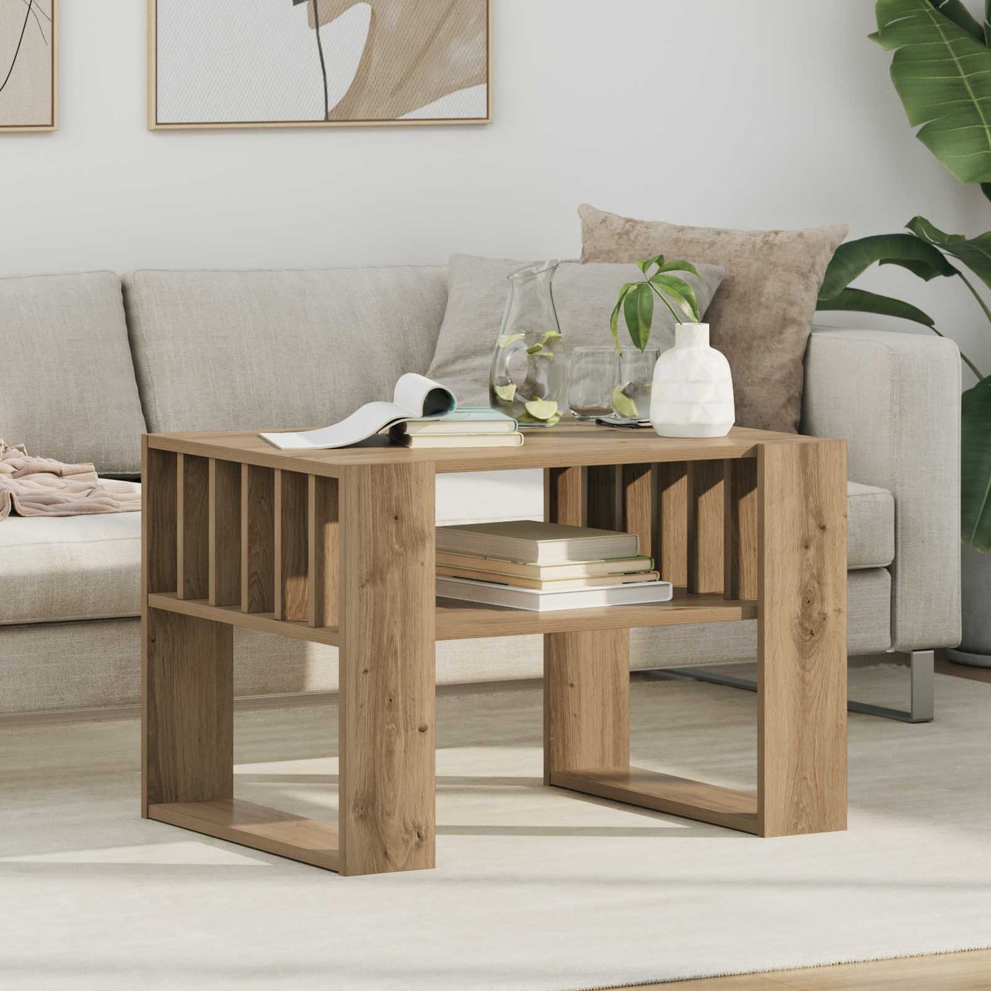 Coffee Table Artisan Oak 66 x 49.5 x 45 cm Engineered Wood