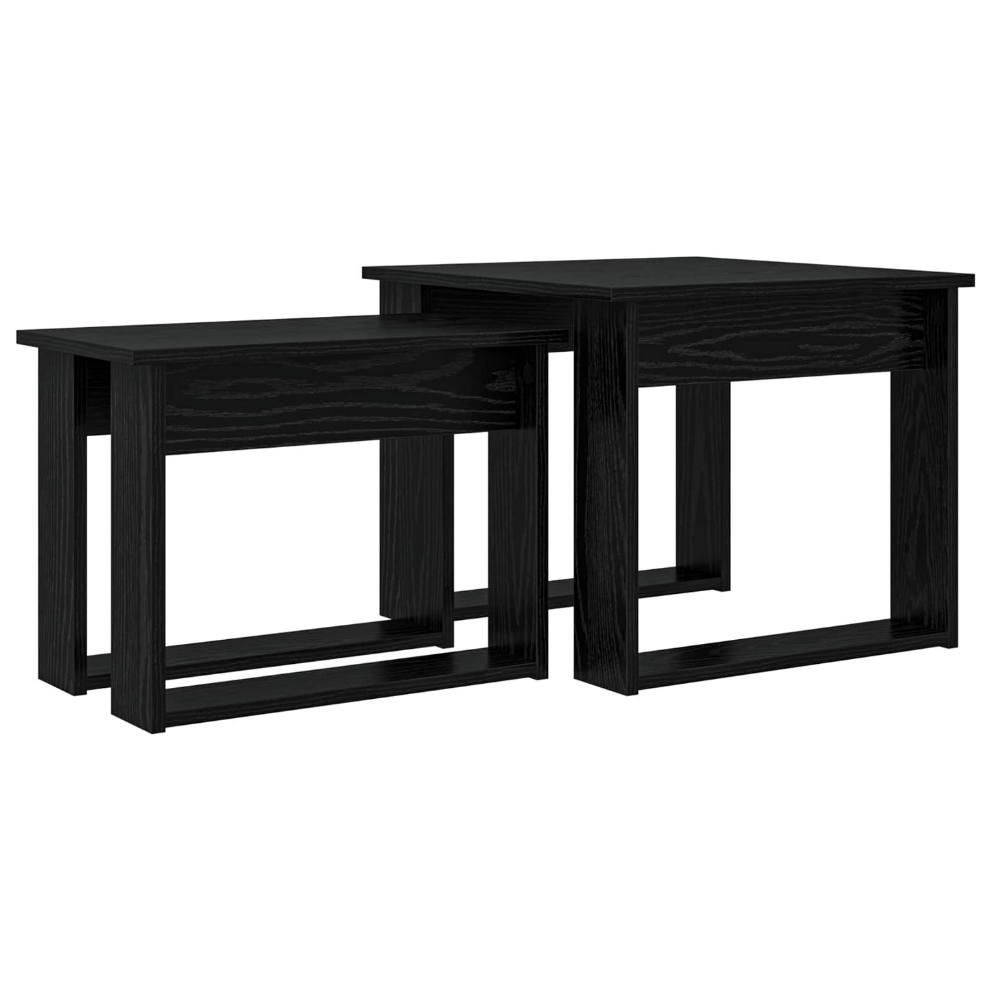 Coffee Table Set 2 pcs Black Oak Engineered Wood