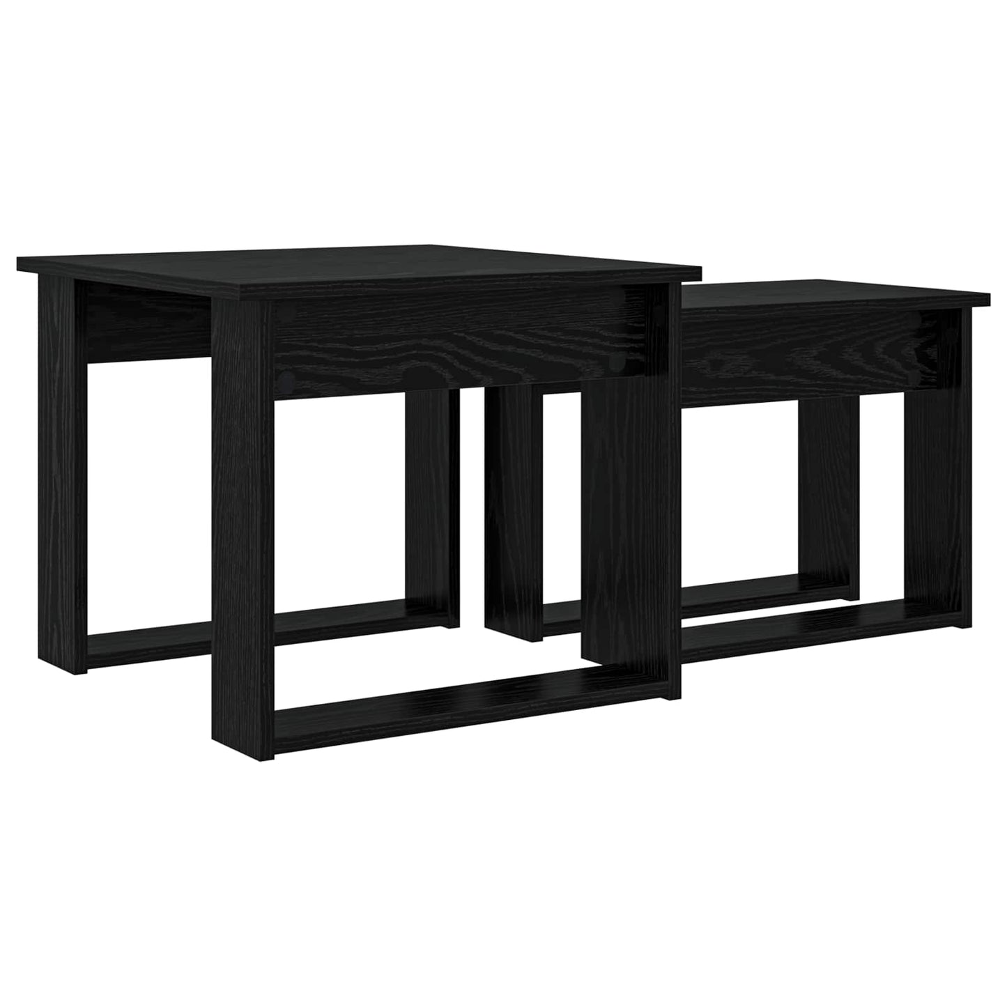 Coffee Table Set 2 pcs Black Oak Engineered Wood