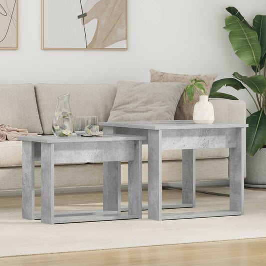 Coffee Table Set 2 pcs Concrete Grey 50 x 52 x 42 cm