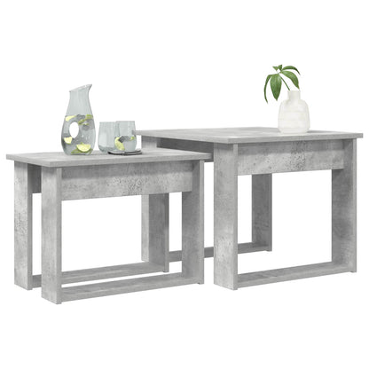 Coffee Table Set 2 pcs Concrete Grey Engineered Wood