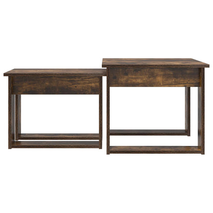 Coffee Table Set 2 pcs Smoked Oak Engineered Wood