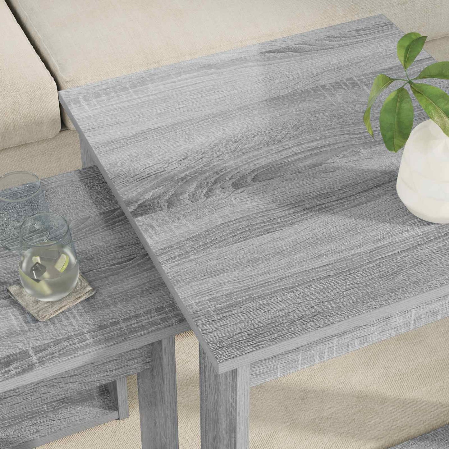 Coffee Table Set 2 pcs Grey Sonoma Engineered Wood
