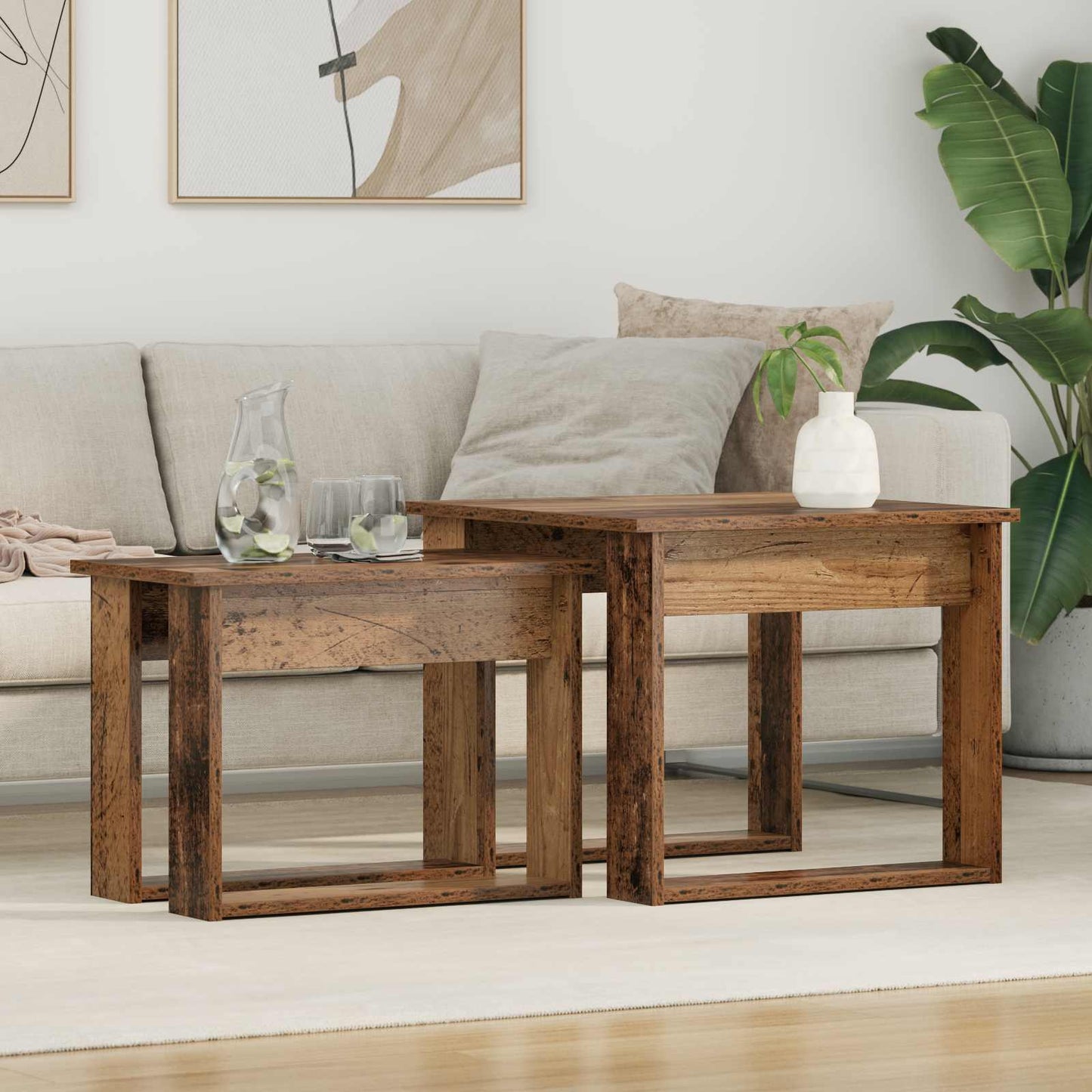 Coffee Table Set 2 pcs Old Wood Engineered Wood