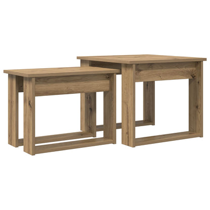 Coffee Table Set 2 pcs Artisan Oak 50 x 52 x 42 cm