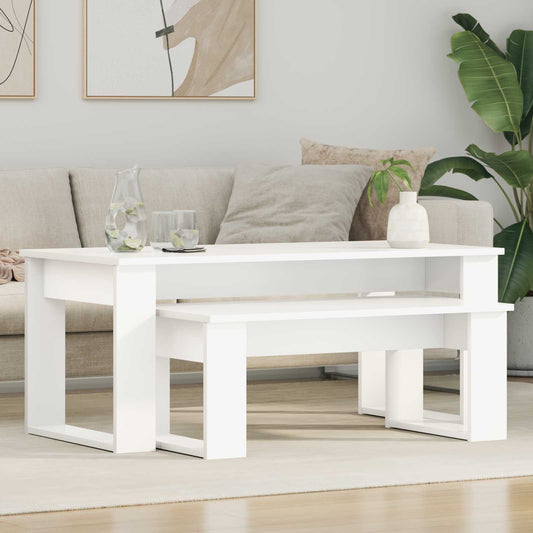 Coffee Table Set 2 pcs White 100 x 50 x 42 cm Engineered Wood
