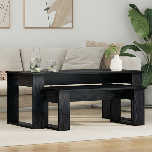 Coffee Table Set 2 pcs Black Oak 100 x 50 x 42 cm