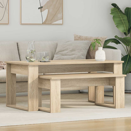 Coffee Table Set 2 pcs Sonoma Oak Engineered Wood