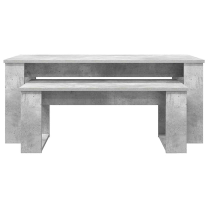 Coffee Table Set 2 pcs Concrete Grey Engineered Wood