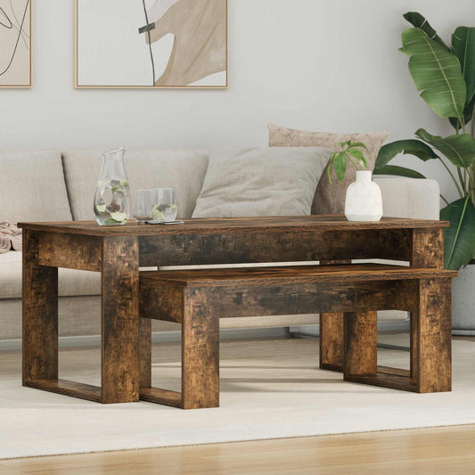 Coffee Table Set 2 pcs Smoked Oak 100 x 50 x 42 cm