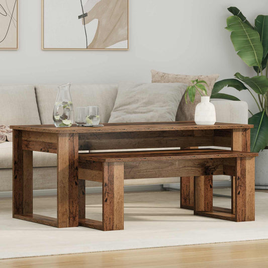 Coffee Table Set 2 pcs Old Wood 100 x 50 x 42 cm