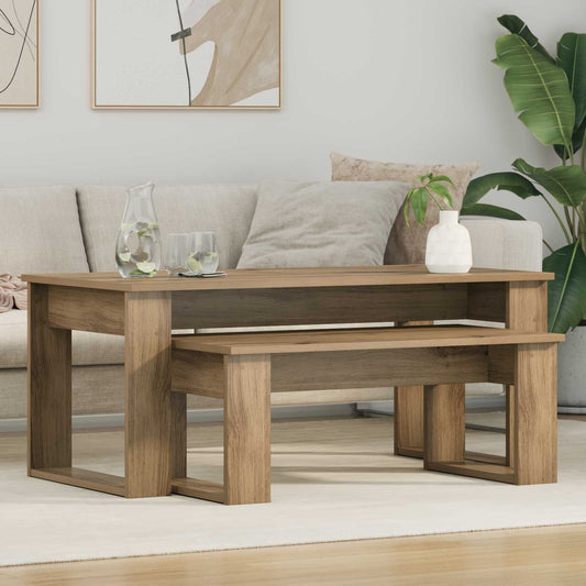 Coffee Table Set 2 pcs Artisan Oak 100 x 50 x 42 cm