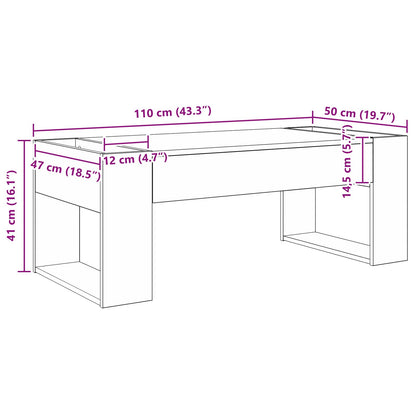 Coffee Table Grey Sonoma 110 x 50 x 41 cm Engineered Wood