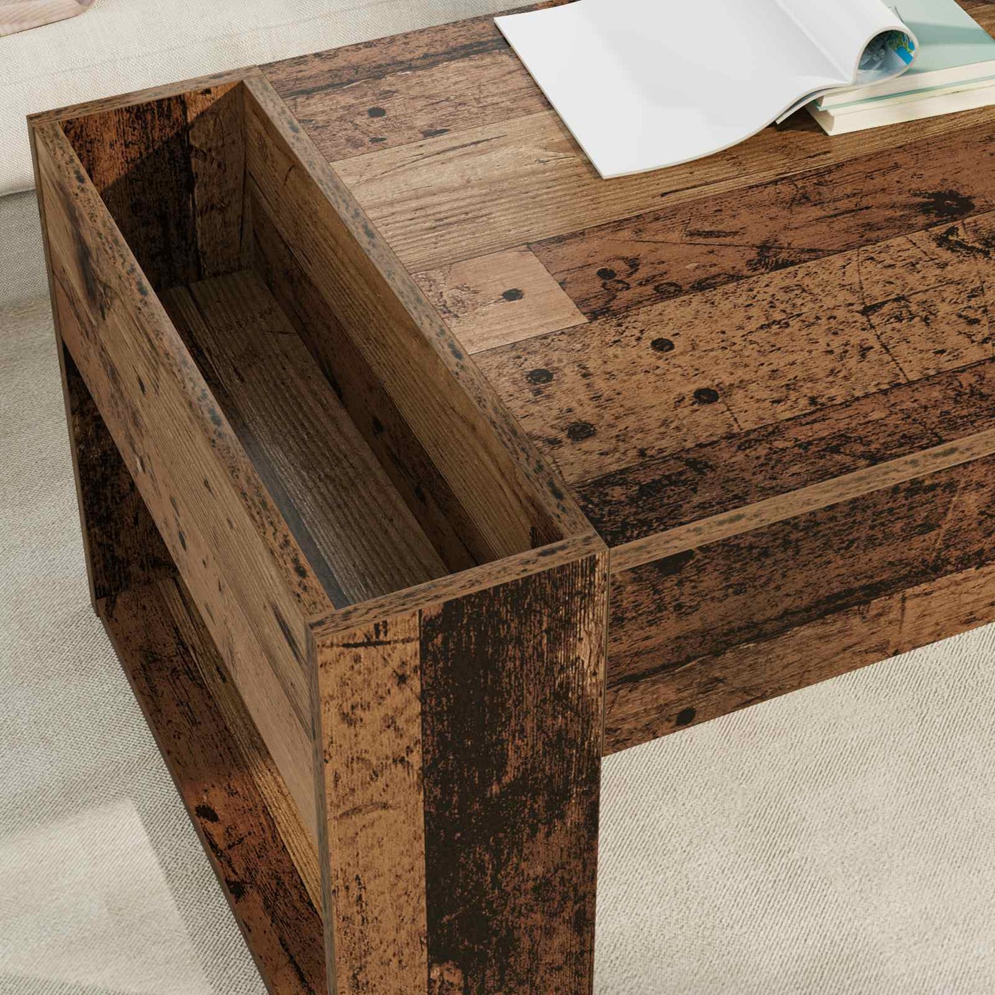Coffee Table Old Wood 110 x 50 x 41 cm Engineered Wood