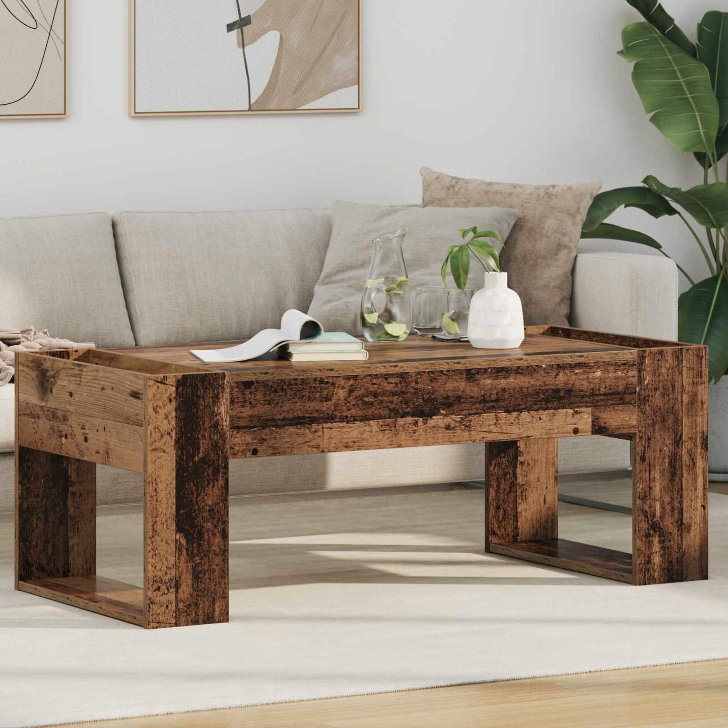 Coffee Table Old Wood 110 x 50 x 41 cm Engineered Wood