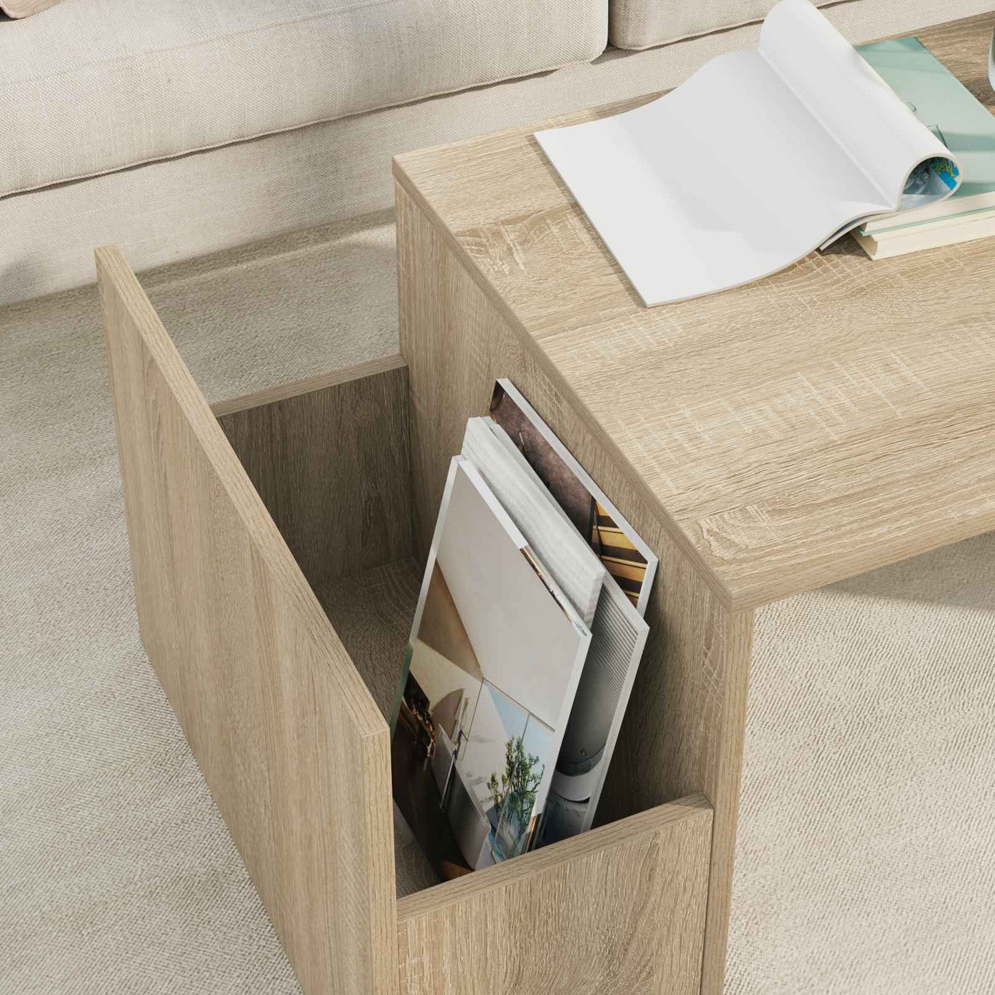 Coffee Table Sonoma Oak 90 x 45 x 35 cm Engineered Wood