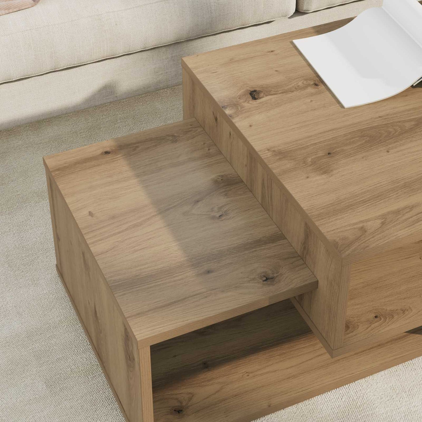 Coffee Table Artisan Oak 105 x 50 x 32.5 cm Engineered Wood