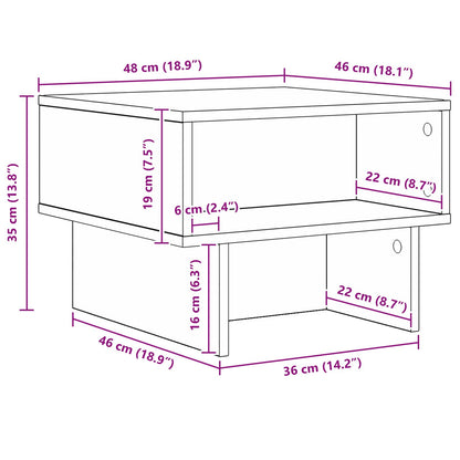 Coffee Table Smoked Oak 48 x 46 x 35 cm Engineered Wood