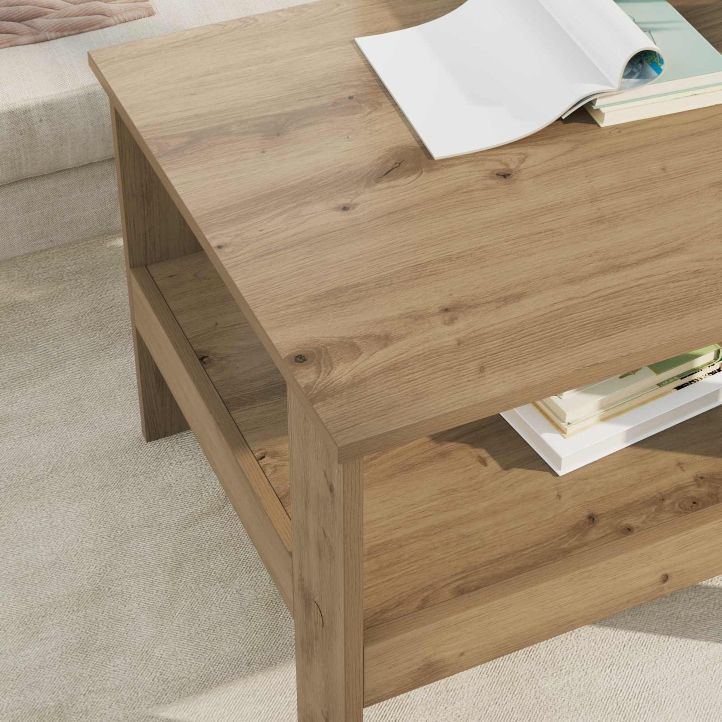 Coffee Table Artisan Oak 57 x 55 x 45 cm Engineered Wood
