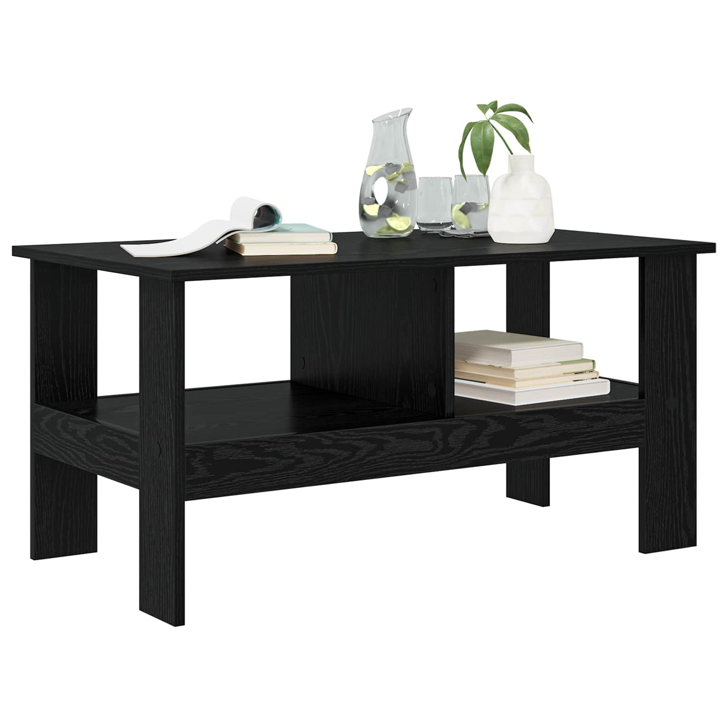 Coffee Table Black Oak 90 x 50 x 45 cm Engineered Wood