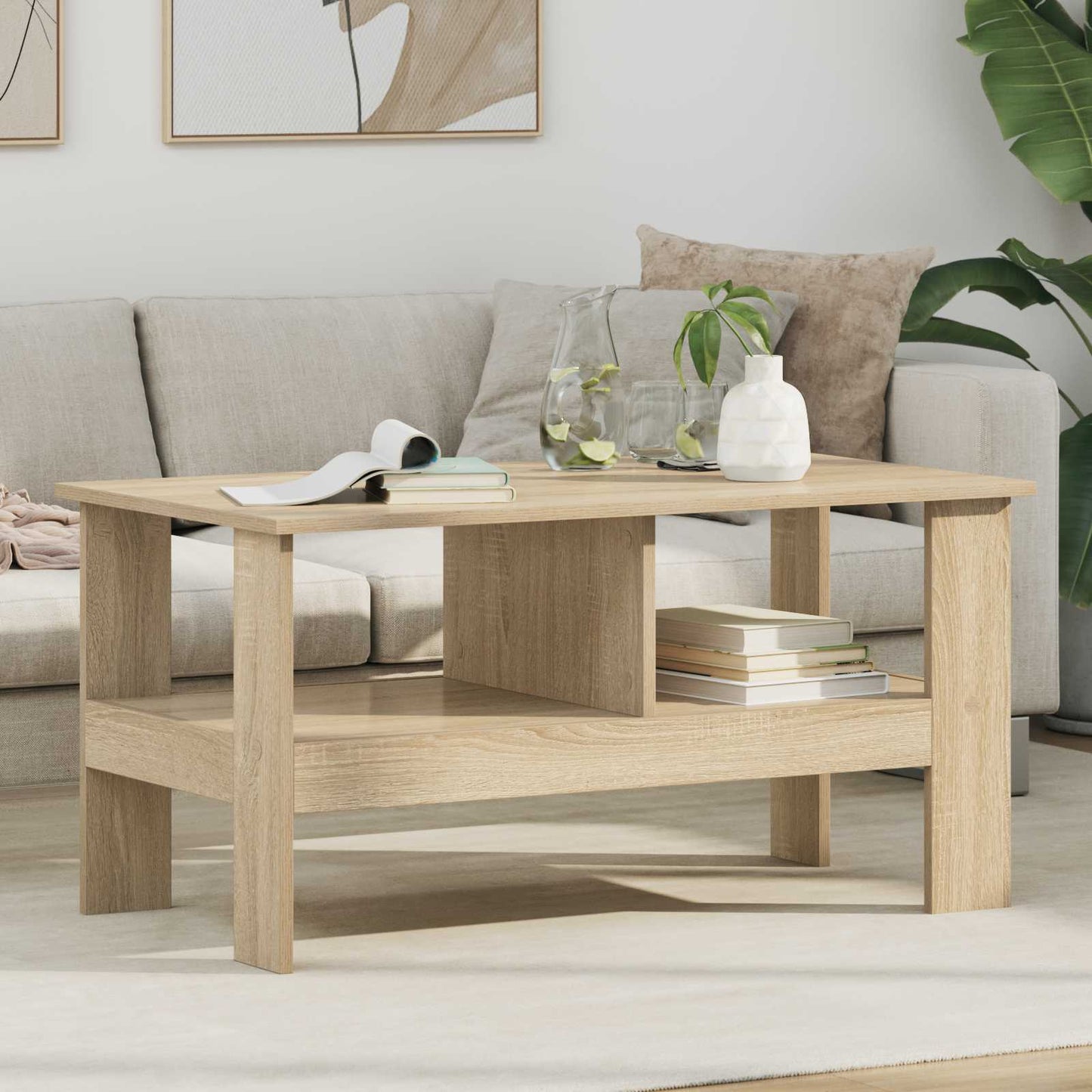 Coffee Table Sonoma Oak 90 x 50 x 45 cm Engineered Wood
