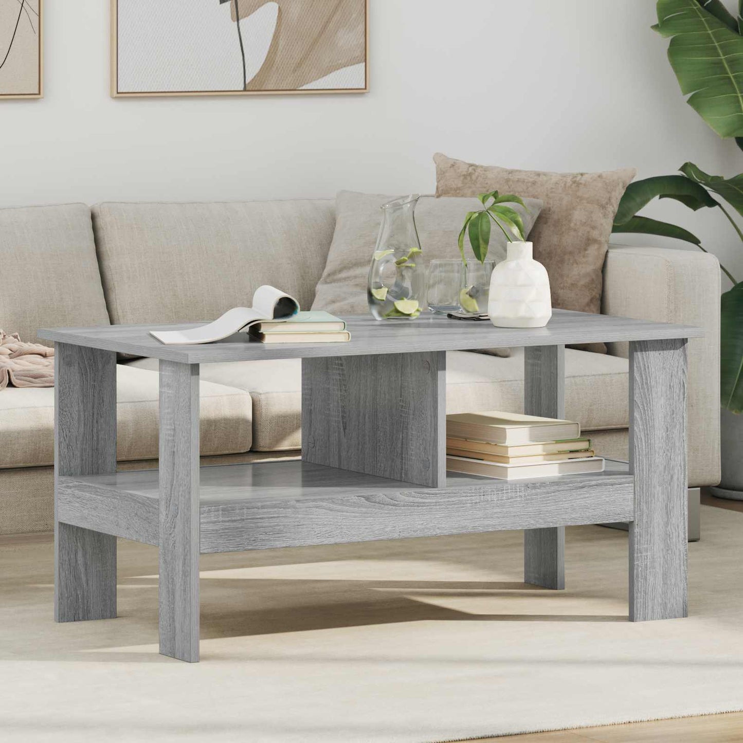 Coffee Table Grey Sonoma 90 x 50 x 45 cm Engineered Wood