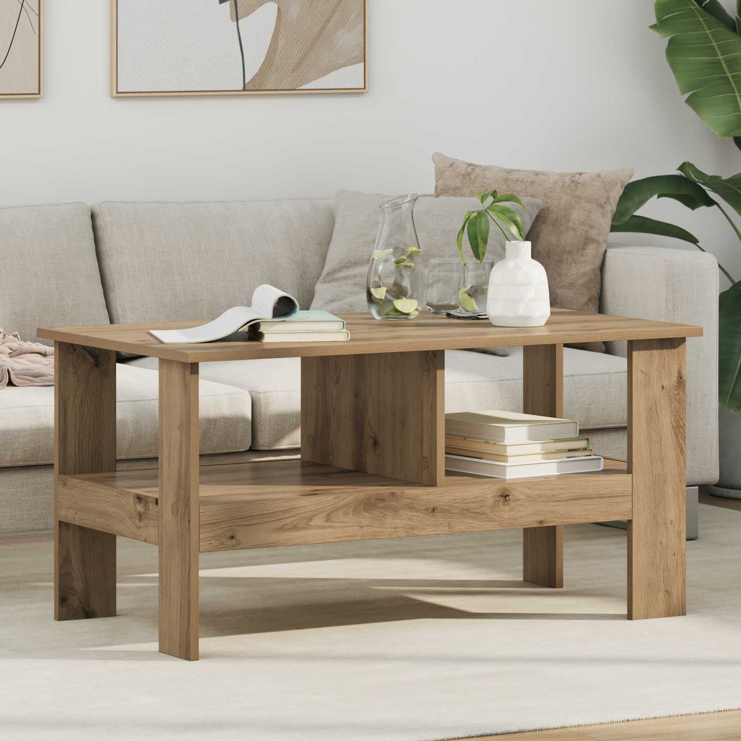 Coffee Table Artisan Oak 90 x 50 x 45 cm Engineered Wood