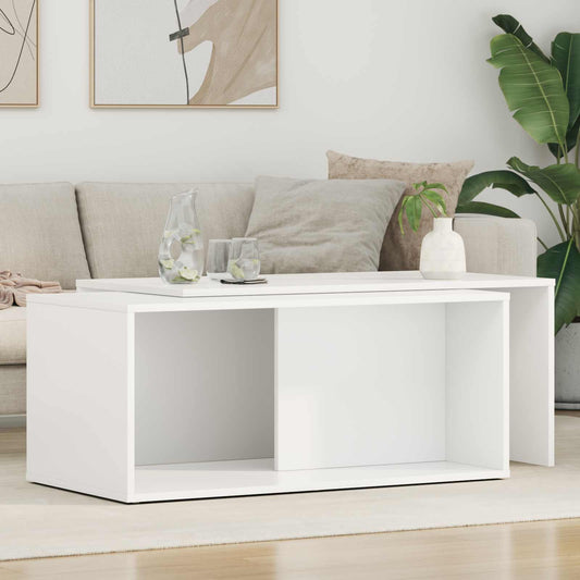 Coffee Table Set 2 pcs White 90 x 48 x 40 cm Engineered Wood