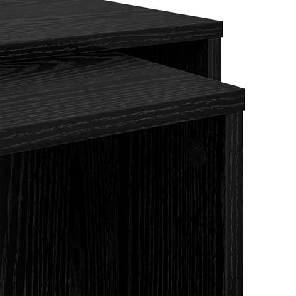 Coffee Table Set 2 pcs Black Oak Engineered Wood