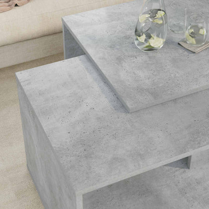 Coffee Table Set 2 pcs Concrete Grey Engineered Wood