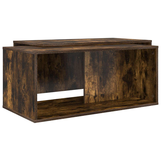 Coffee Table Set 2 pcs Smoked Oak 90 x 48 x 40 cm