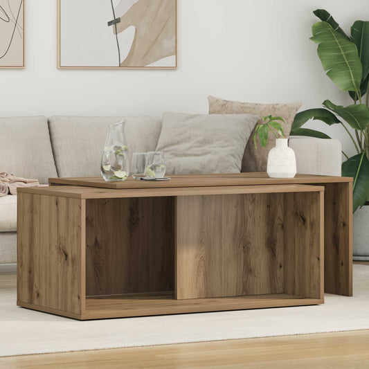 Coffee Table Set 2 pcs Artisan Oak 90 x 48 x 40 cm
