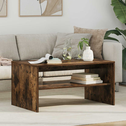 Coffee Table Smoked Oak 80 x 50 x 40 cm Engineered Wood