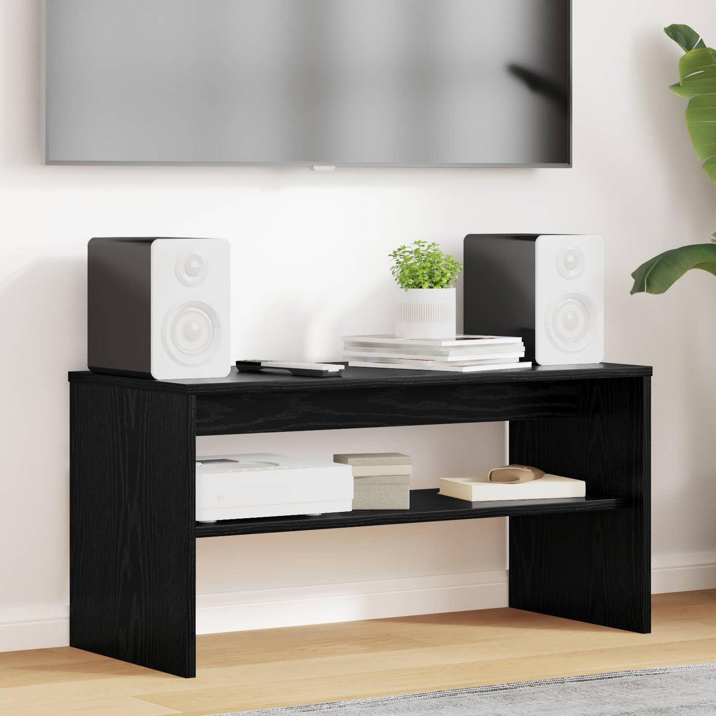TV Cabinet 80 x 35 x 40 cm Black Oak Engineered Wood