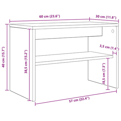 TV Cabinet Smoked Oak 60 x 30 x 40 cm Engineered Wood