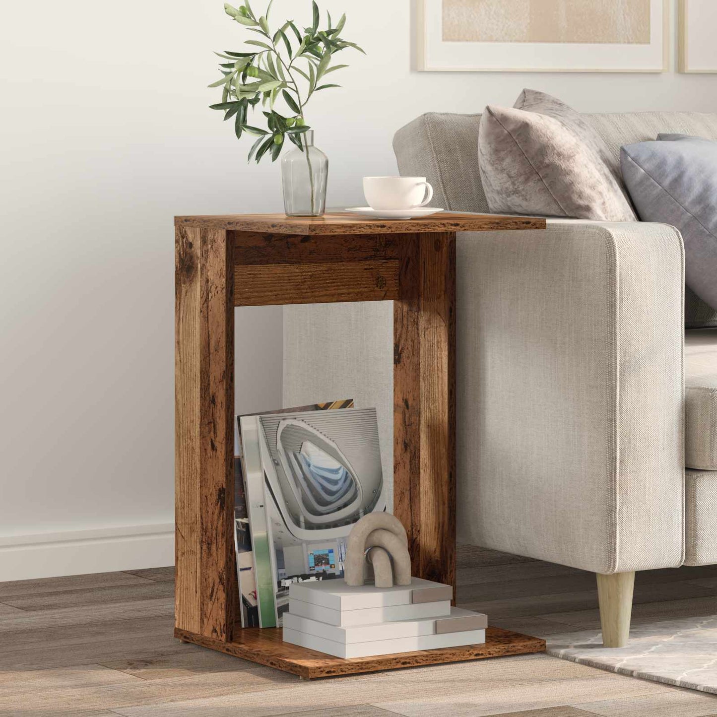 Side Table Old Wood 40 x 38 x 62.5 cm Engineered Wood