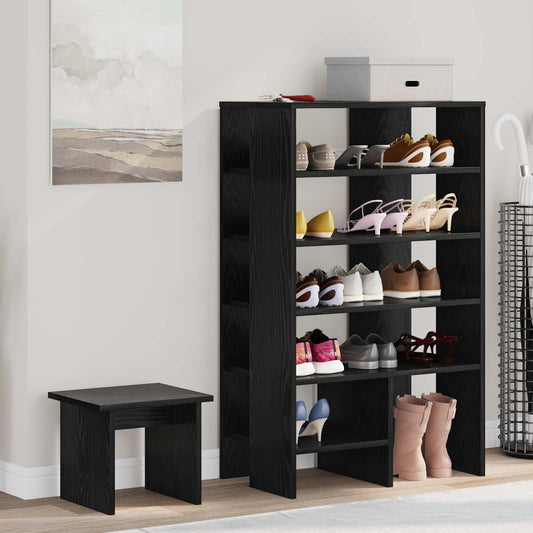 Shoe Cabinet 2 pcs 62 x 35 x 100 cm Engineered Wood Black Oak