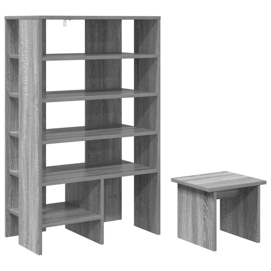 Shoe Cabinet 2 pcs 62 x 35 x 100 cm Engineered Wood Grey Sonoma